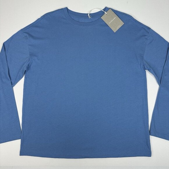 Everlane Women's NWT Bluebell The Relaxed Long Sleeve Organic Crew T-Shirt M/C43 - Picture 8 of 15